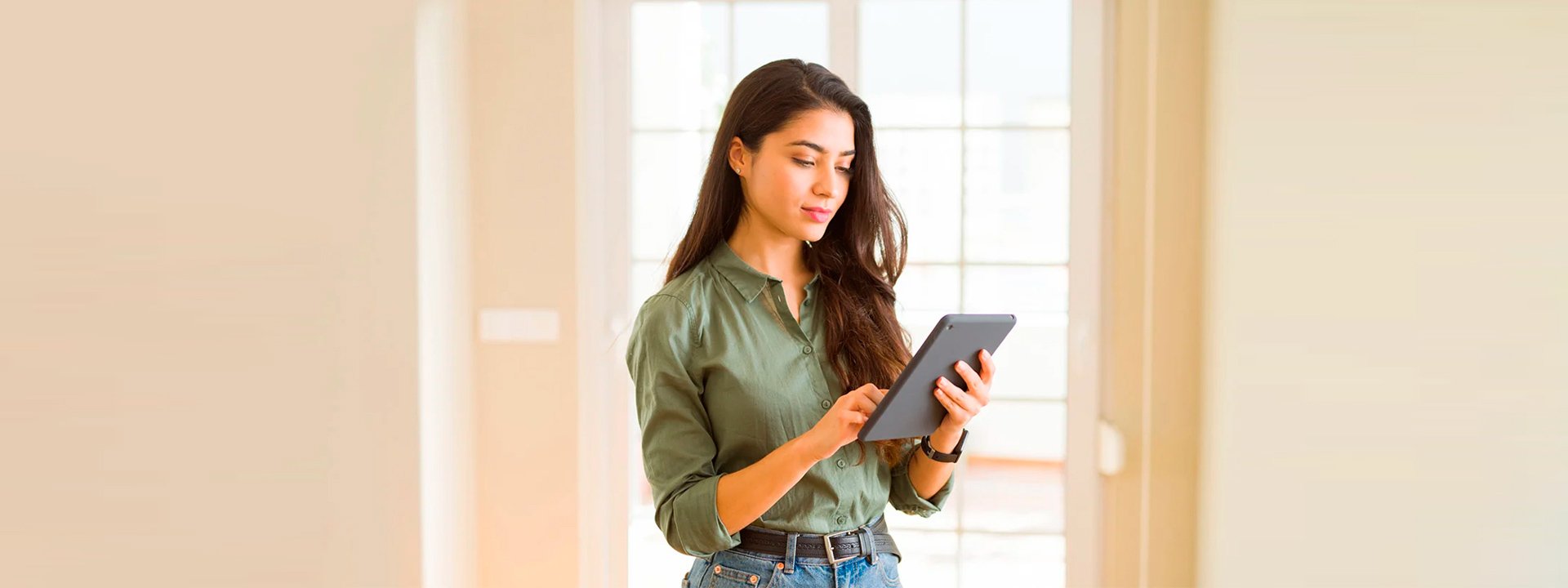 Woman using a tablet