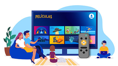 Familia frente a la TV